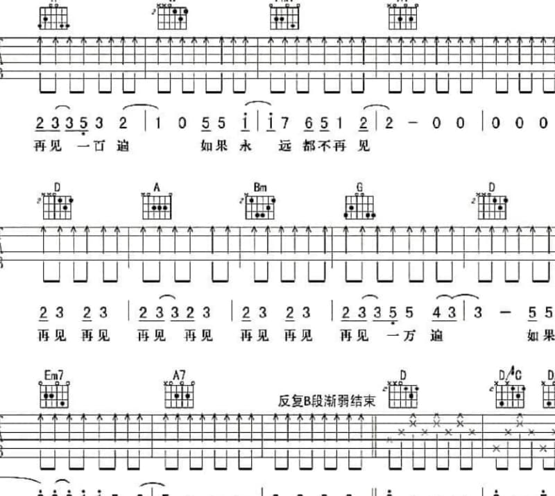 《喀什葛尔胡杨》吉他谱_刀郎