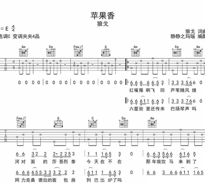 《西海》吉他谱_刀郎