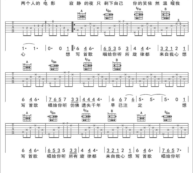 《太阳对面是贵州》吉他谱_蝶当久