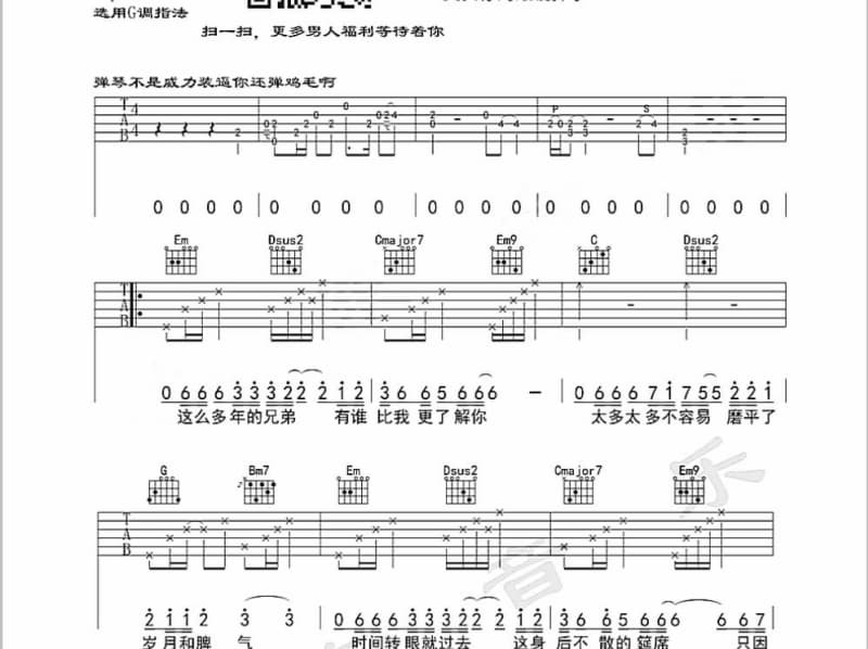 《现在很幸福》吉他谱_蓝调