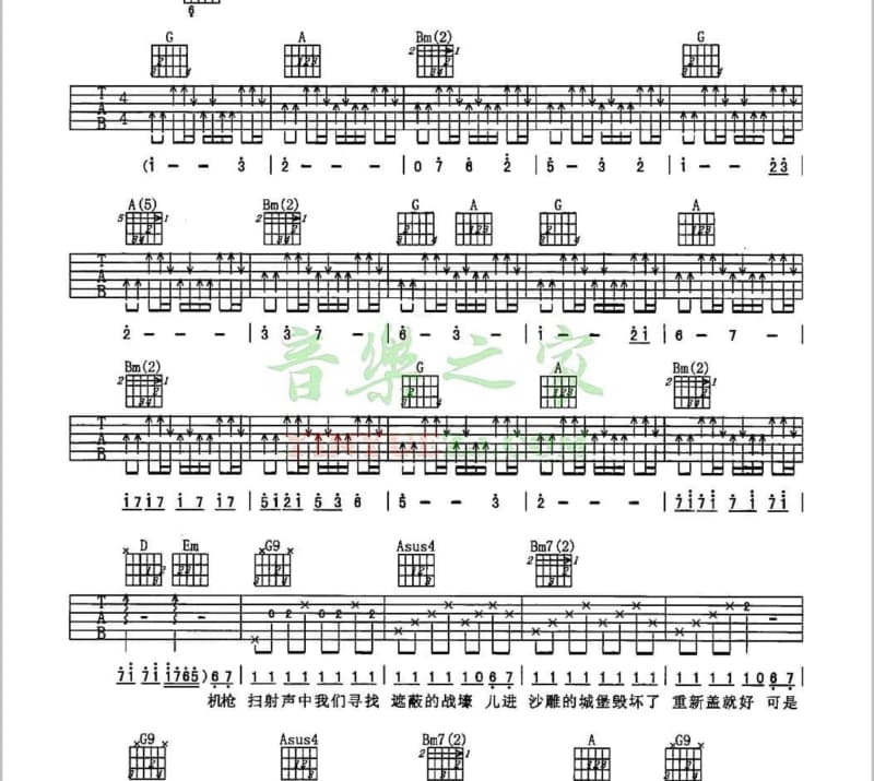 《健将》吉他谱_法老