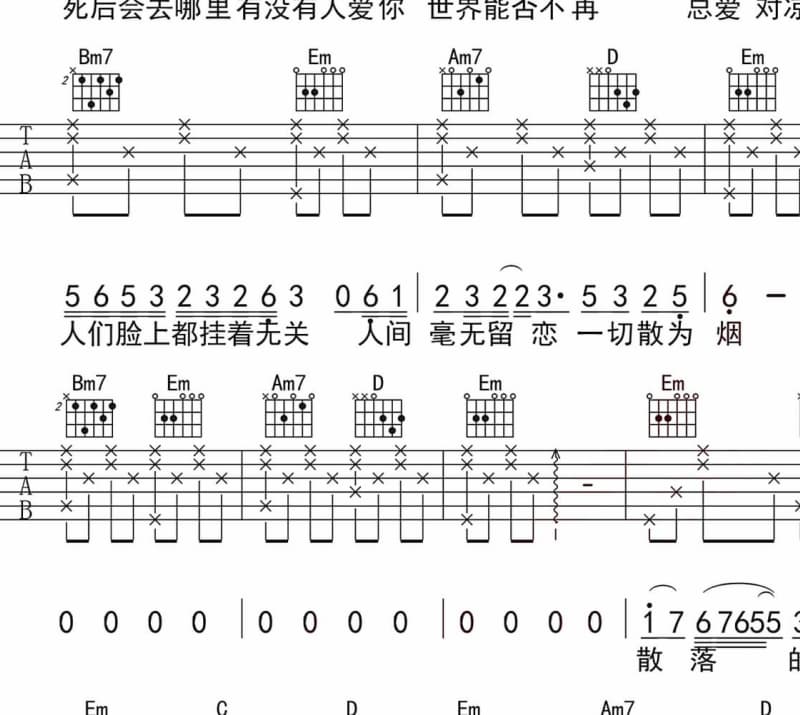 《裸爱情歌》吉他谱_樊少华