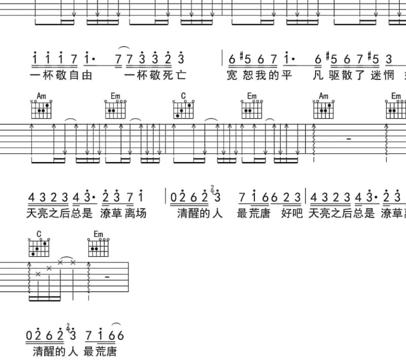 《心之所向》吉他谱_范倪Liu