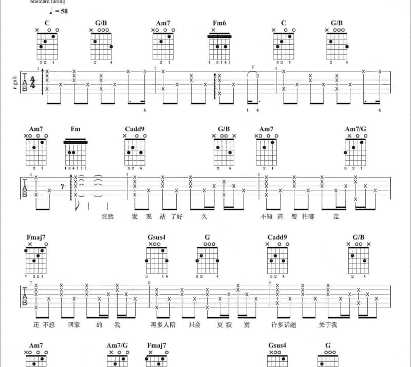 《也许》吉他谱_阿华