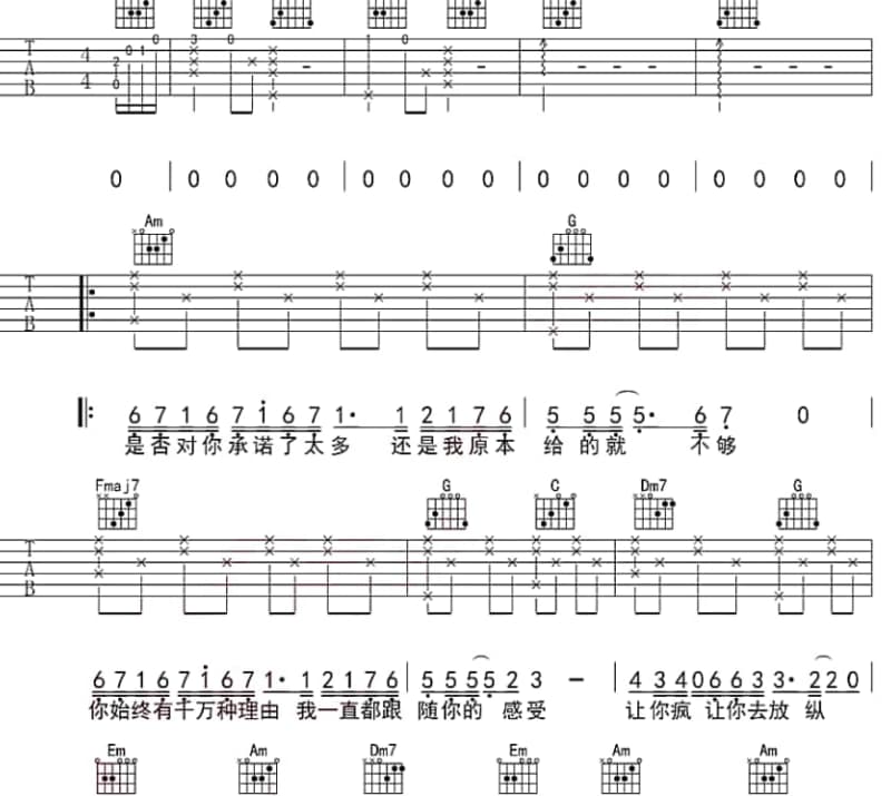 《新胭脂扣》吉他谱_方三俊