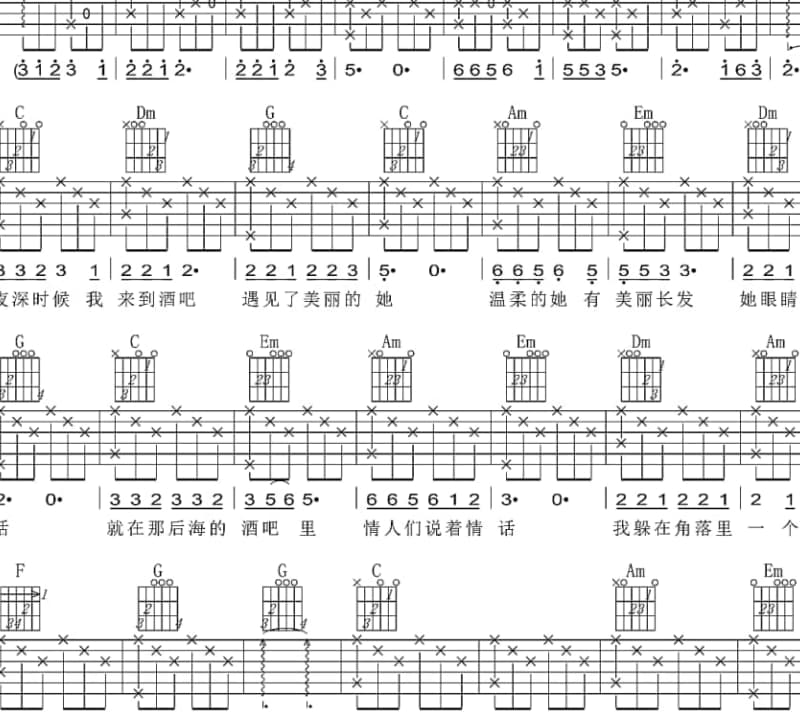 《别走》吉他谱_方续Cuz