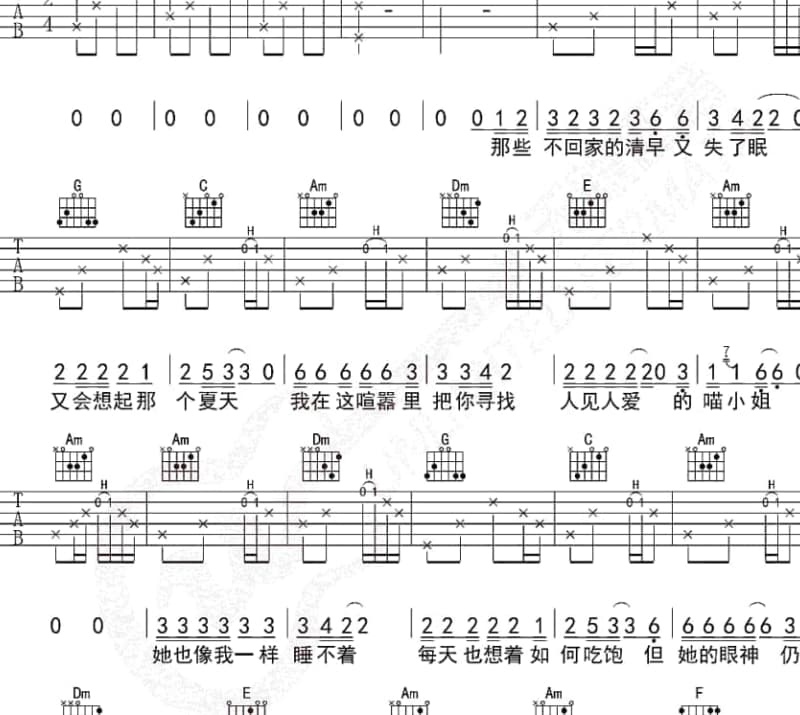 《答案 方宇杰抖音翻唱男生版》吉他谱_方宇杰