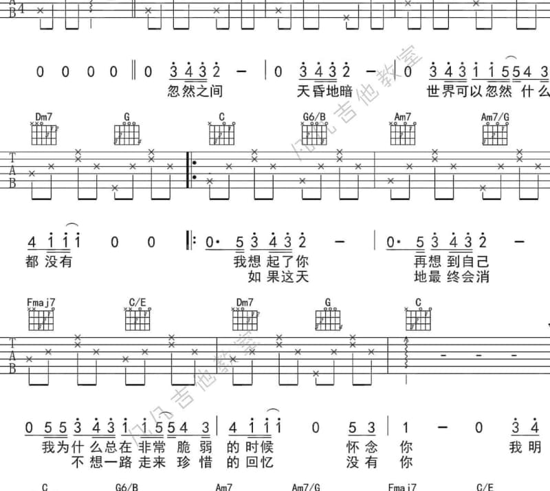 《上天啊》吉他谱_菲道尔