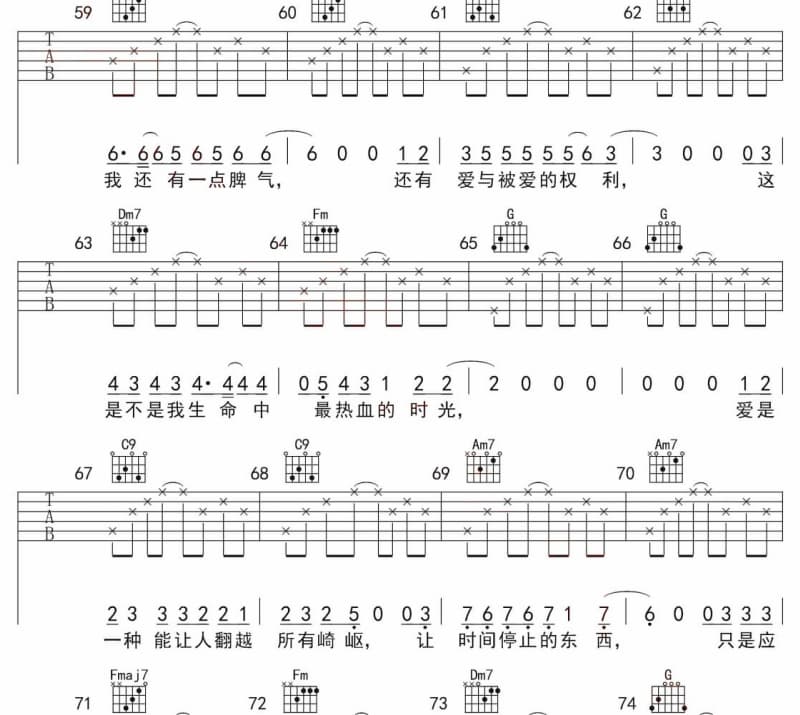 《幸福时光》吉他谱_枫桥