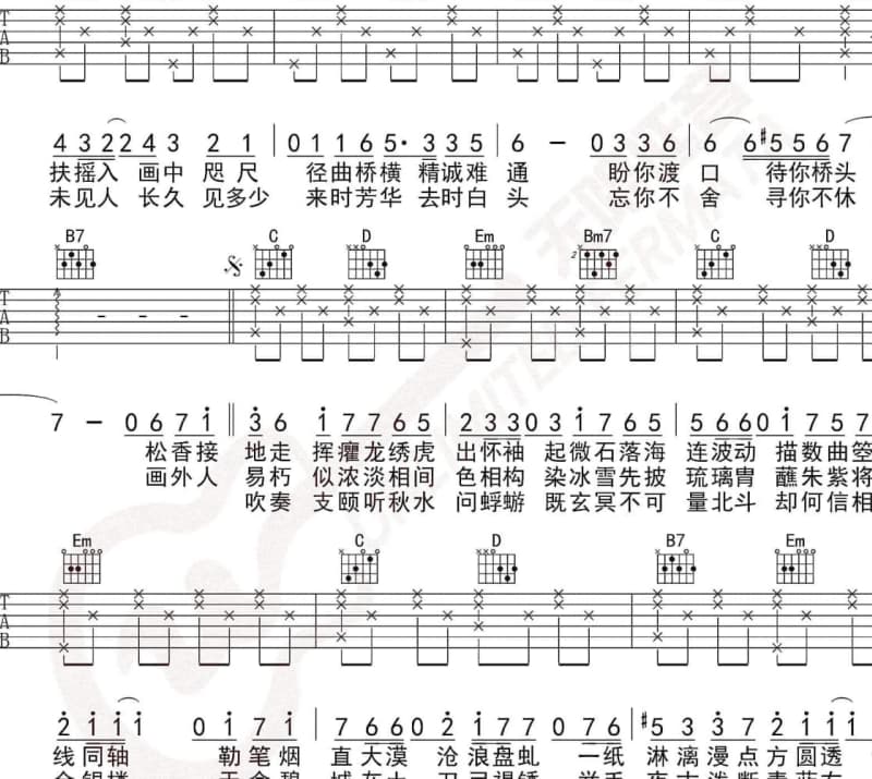 《又见炊烟》吉他谱_冯乔