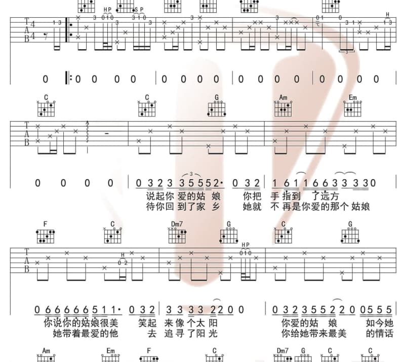 《冯雪刚--爱了就不要散》吉他谱_冯雪刚