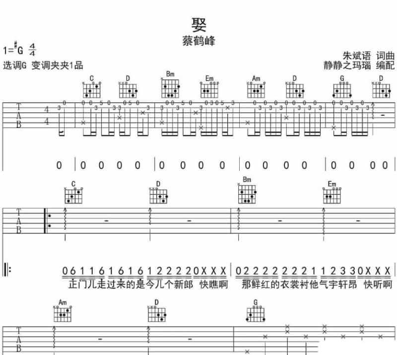 《今日落水不割得胶》吉他谱_符禹迅