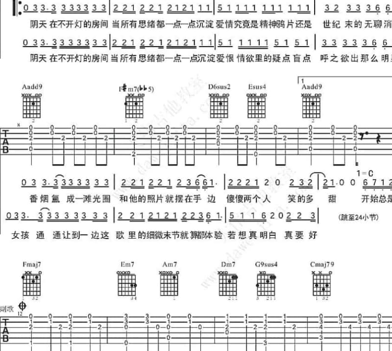 《开门见喜》吉他谱_高安