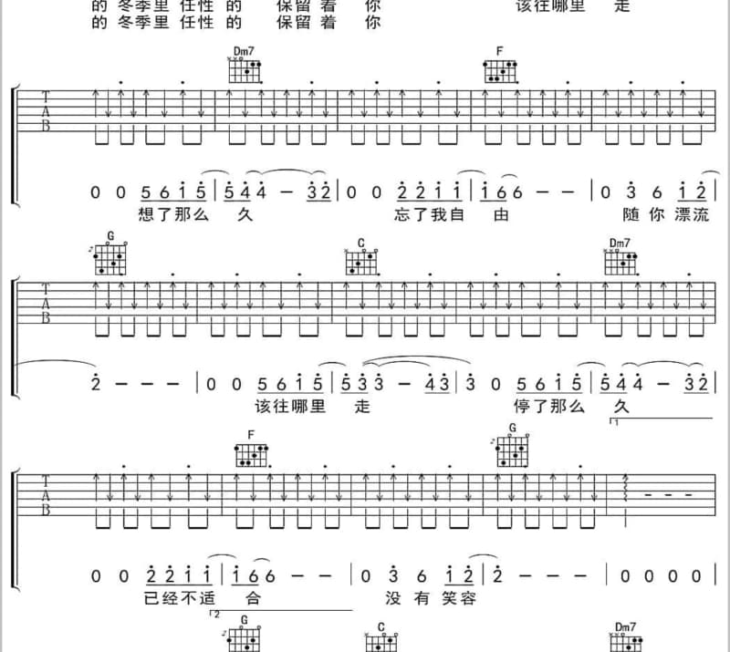 《人生路》吉他谱_高向鹏