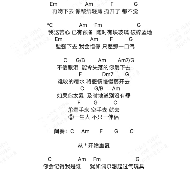 《没有泪点》吉他谱_葛东琪