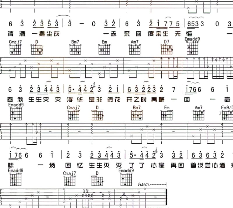 《努力变成你爱的模样》吉他谱_苟瀚中