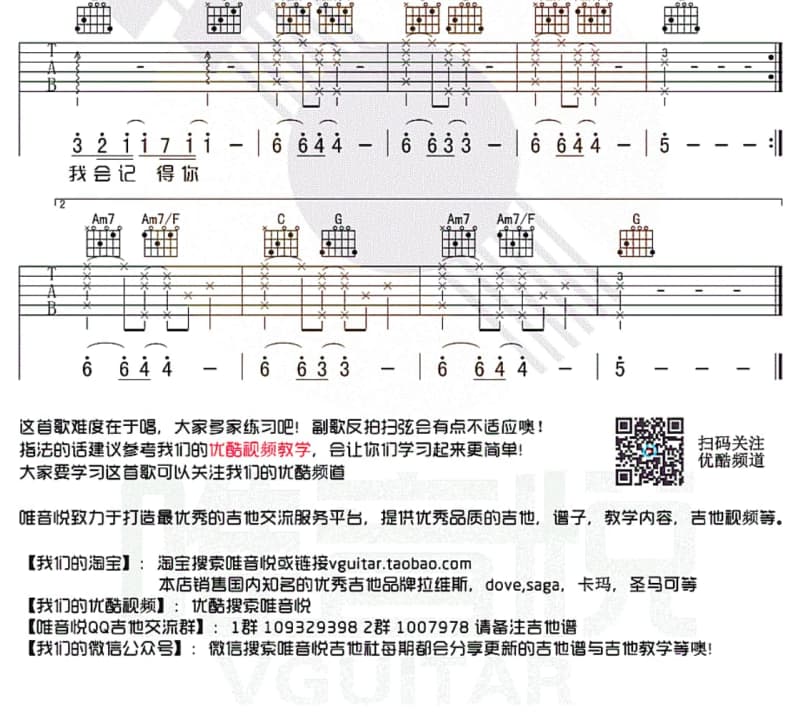 《过往云烟》吉他谱_光头华夏