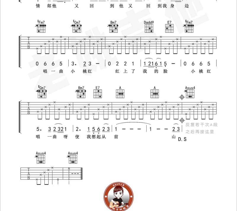 《西风泪》吉他谱_光头华夏