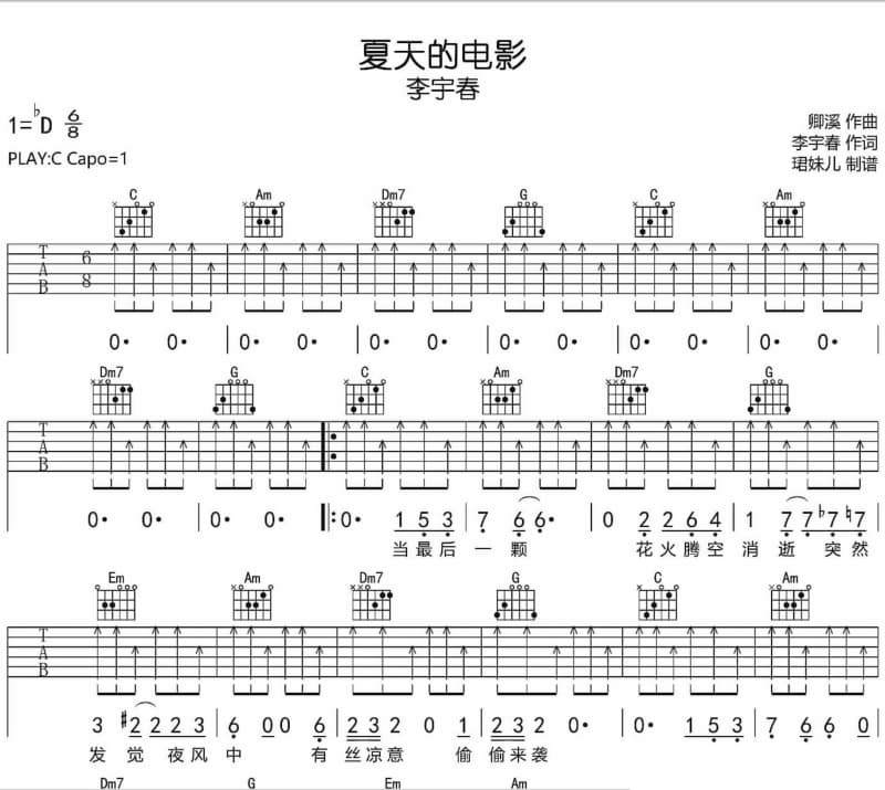 《分手了就不要再想起我》吉他谱_广智