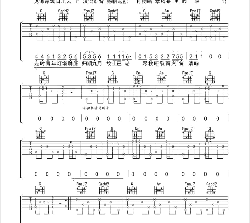 《大人摇篮曲》吉他谱_郭一凡