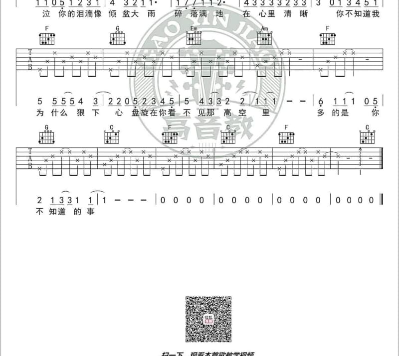 《鸣月千阳照半途》吉他谱_国风堂