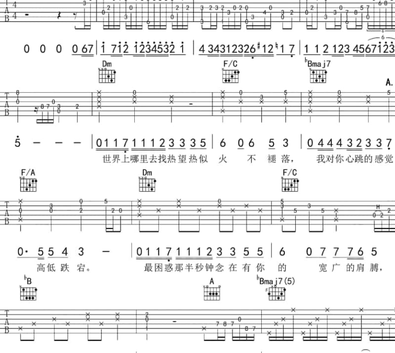 《不想活得累》吉他谱_哈达