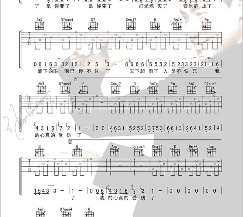 《君生我未生》吉他谱_哈辉