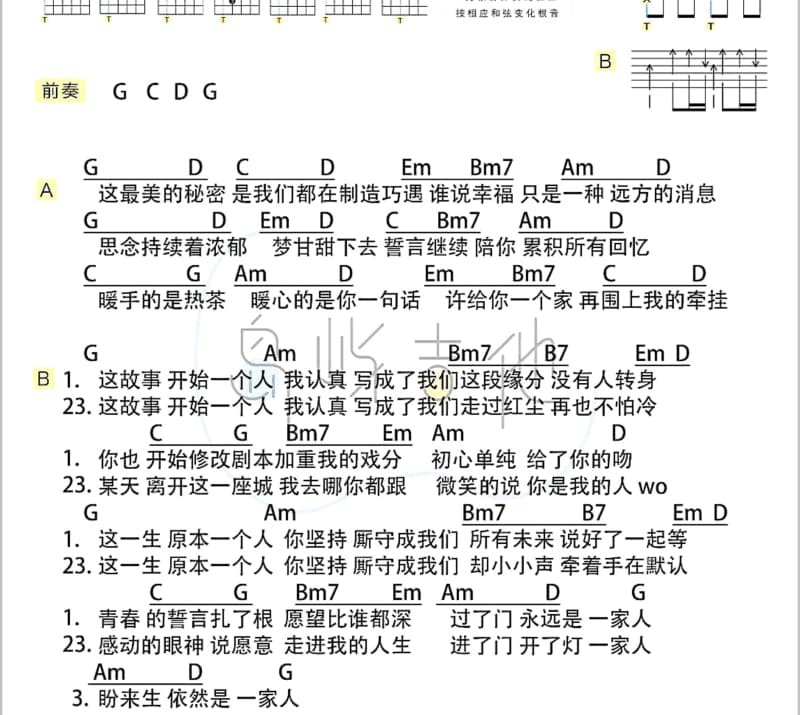 《你的万水千山dj》吉他谱_海来阿木