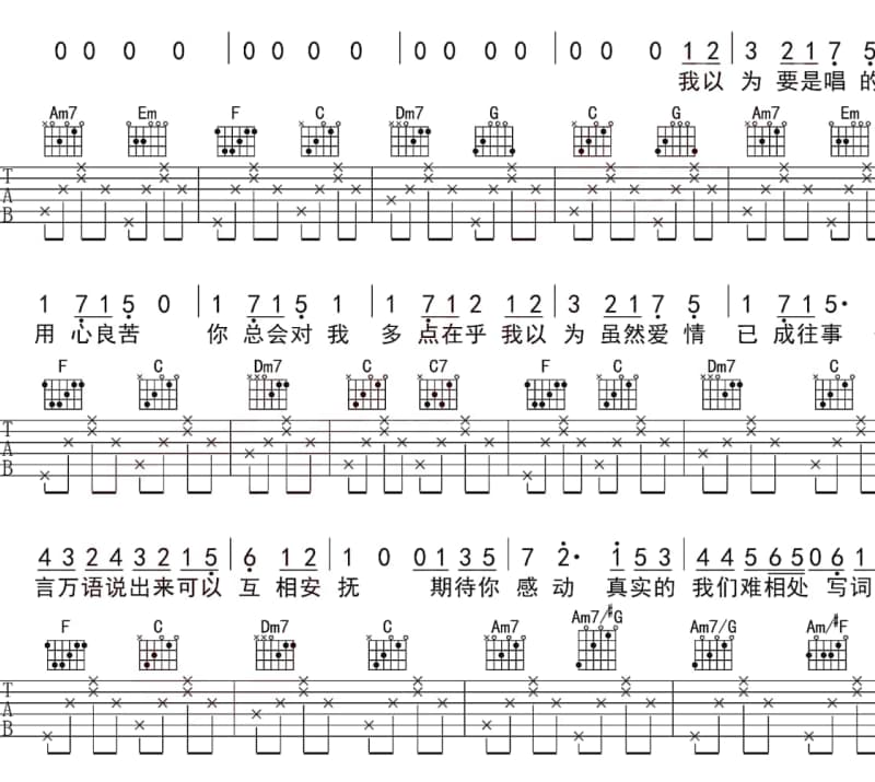 《雕花马鞍》吉他谱_韩春