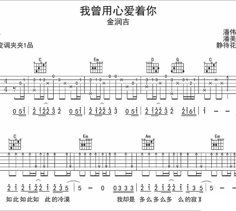 《母亲把我交给祖国》吉他谱_韩磊