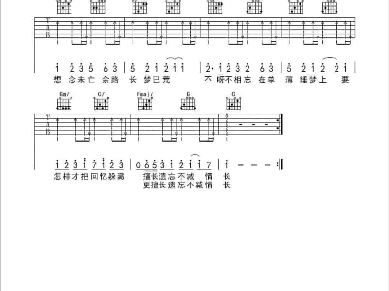 《记·念》吉他谱_雷雨心