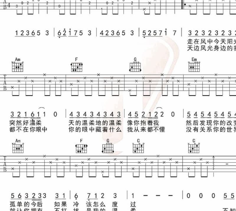 《我的父亲》吉他谱_韩甜甜