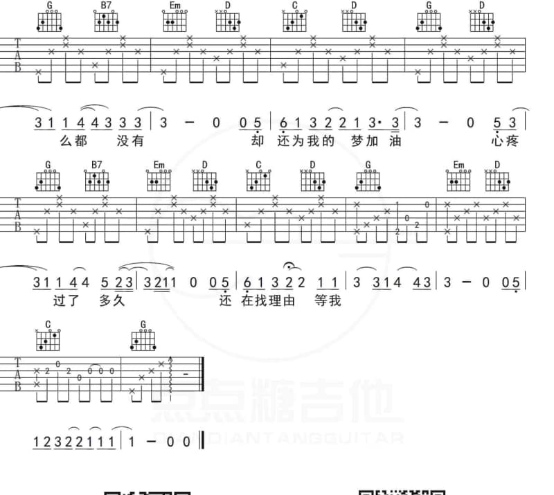 《平凡心》吉他谱_何炅