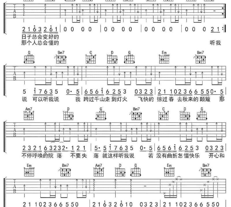 《枫叶》吉他谱_何林