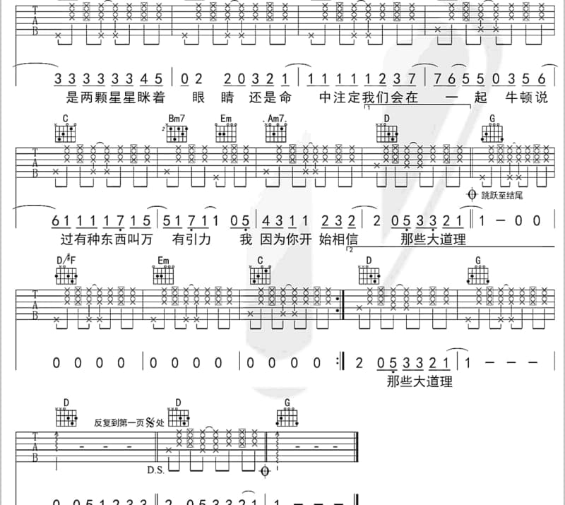 《原来你是杨过》吉他谱_何琪