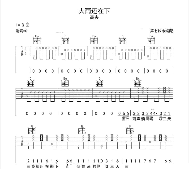 《又见面在歌里》吉他谱_河南说唱之神