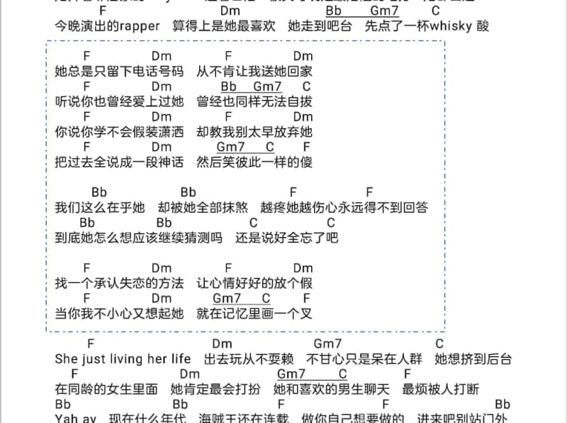 《沧桑情歌》吉他谱_冷漠