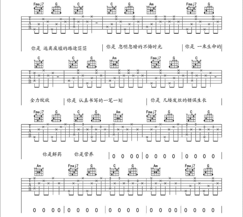 《昆明湖》吉他谱_后弦