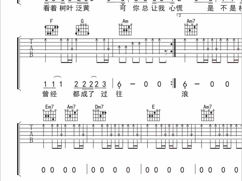《告诉我》吉他谱_胡彦斌