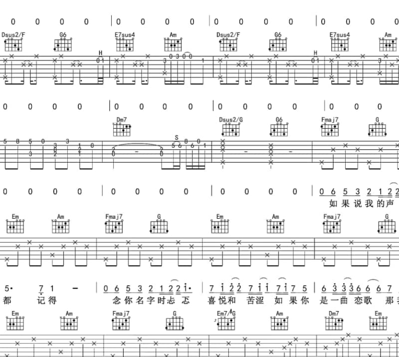 《无涯》吉他谱_胡德夫