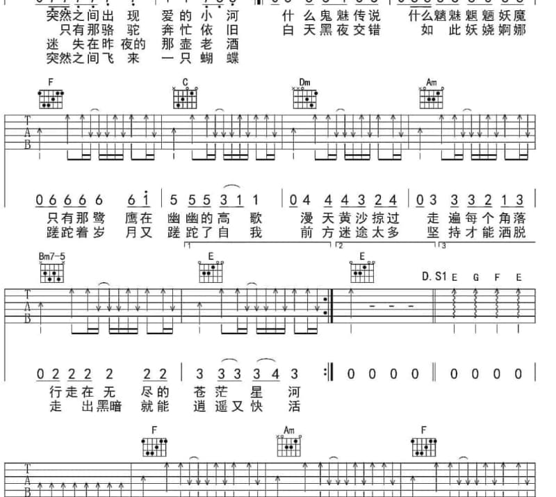《鹰》吉他谱_胡德夫