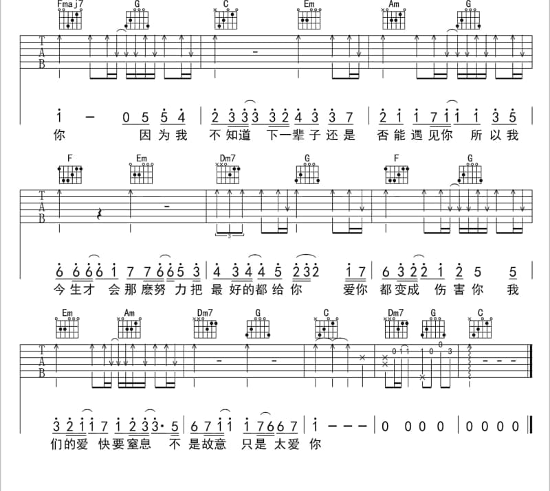 《平安夜》吉他谱_花儿乐队