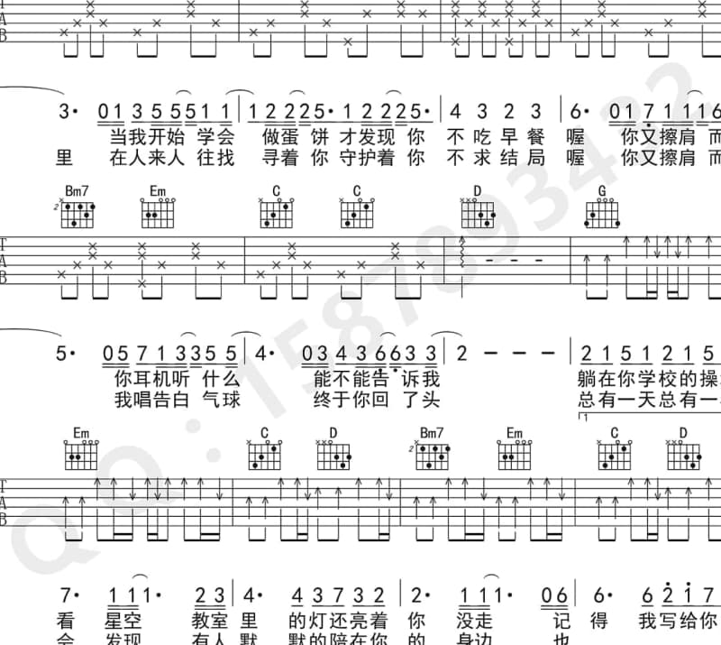 《Memory》吉他谱_黄翠珊