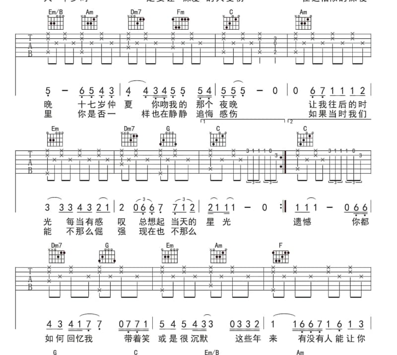 《After the Rain》吉他谱_黄大炜