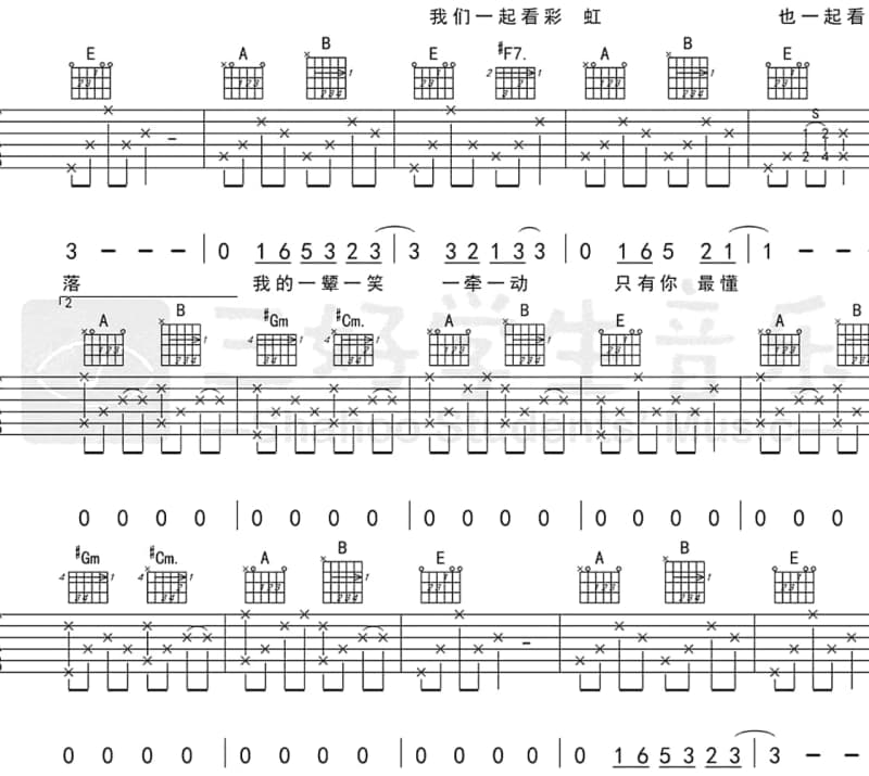 《为了你》吉他谱_黄大炜