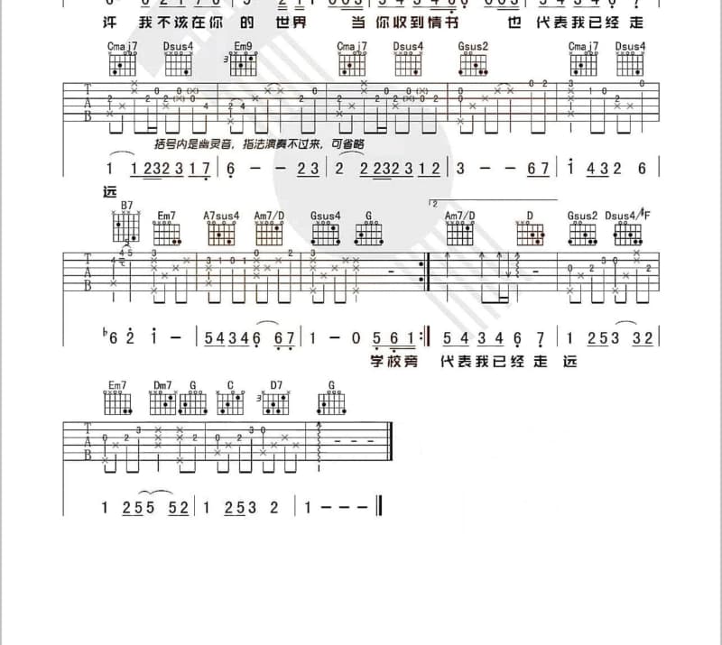 《情戏》吉他谱_黄凯芹