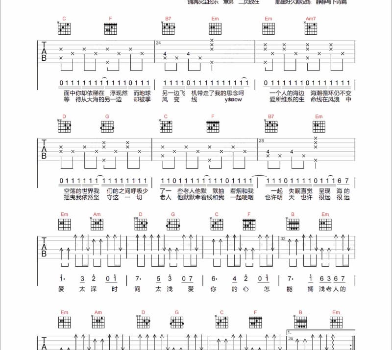 《迷雾》吉他谱_黄丽玲