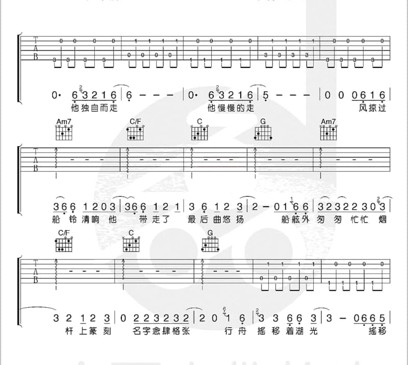 《大步舞曲》吉他谱_黄丽星