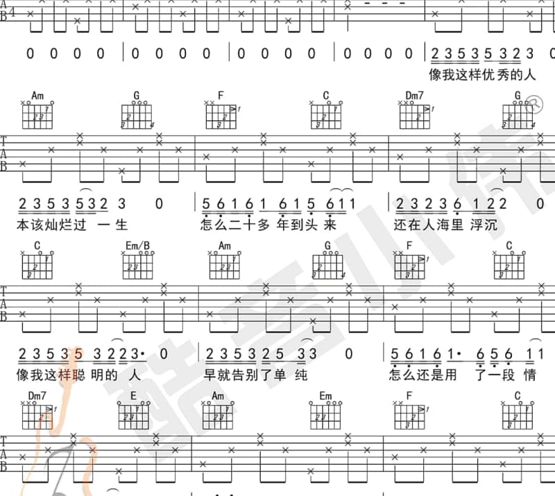 《环游世界》吉他谱_黄思婷