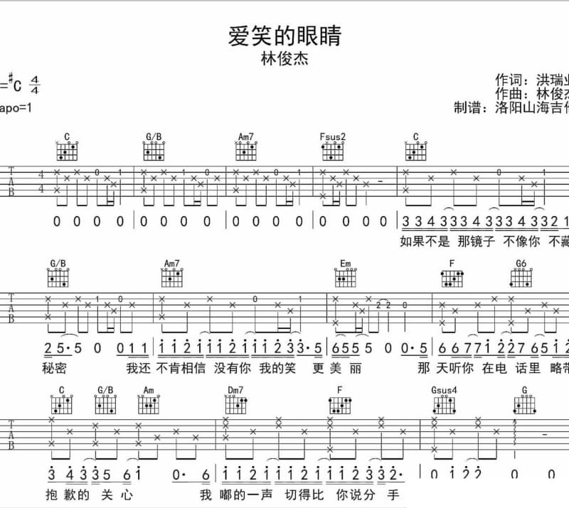 《温柔的风声》吉他谱_黄思婷